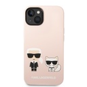 Apple iPhone 14 Karl Lagerfeld & Choupette folyékony szilikontok (Rózsaszín) – KLHCP14SSSKCI