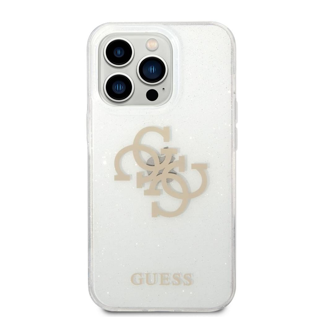 Apple iPhone 14 Pro Max Guess TPU Big 4G Full Glitter tok (Átlátszó) – GUHCP14XPCUGL4GTR