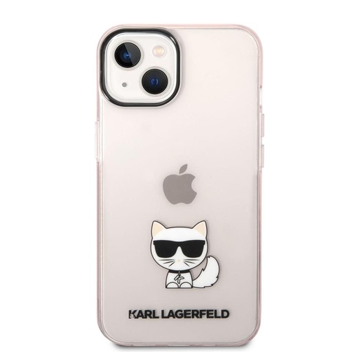 Apple iPhone 14 (Roz) Karl Lagerfeld Choupette Logo husă - KLHCP14SCTTRI