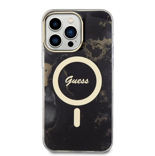 Apple iPhone 13 Pro Max Guess Marble IML MagSafe husă (Negru) - GUHMP13XHTMRSK