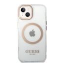 Apple iPhone 14 Plus Guess átlátszó MagSafe tok (Arany) – GUHMP14MHTRMD