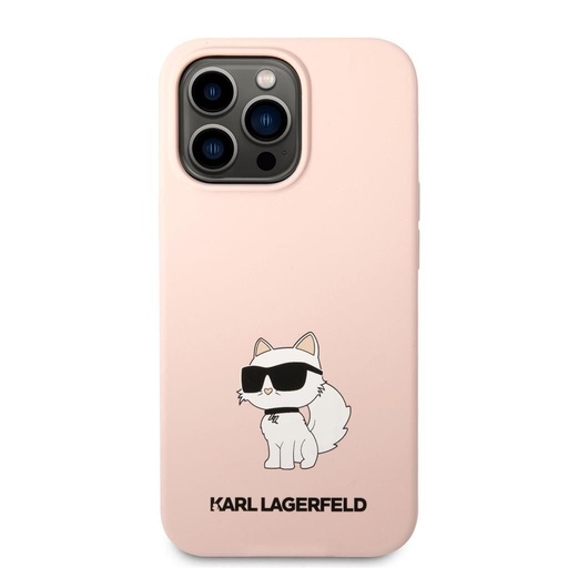 Apple iPhone 13 Pro Max Karl Lagerfeld Liquid Silicone Choupette NFT husă (Roz) – KLHCP13XSNCHBCP