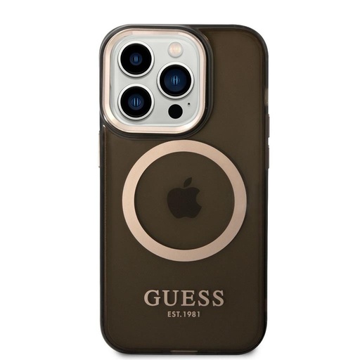 Apple iPhone 14 Pro Guess translucid MagSafe husă (Negru) – GUHMP14LHTCMK