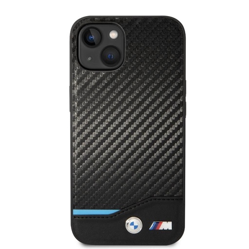 Apple iPhone 14 Plus BMW M PU Carbon husă – Albastru Line (Negru) - BMHCP14M22NBCK