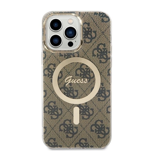 Apple iPhone 14 Pro Max Guess 4G IML MagSafe husă (Maro) - GUHMP14XH4STW