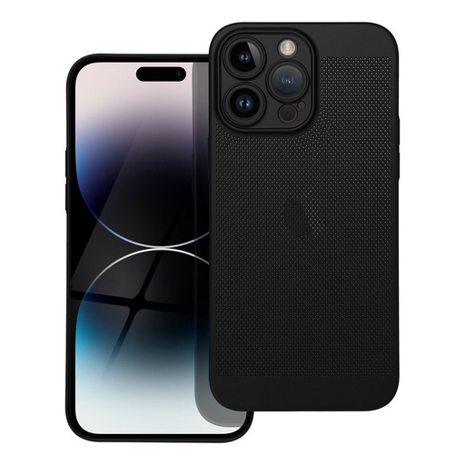 Apple iPhone 14 Pro Max Breezy perforat plastic husă spate (Negru)
