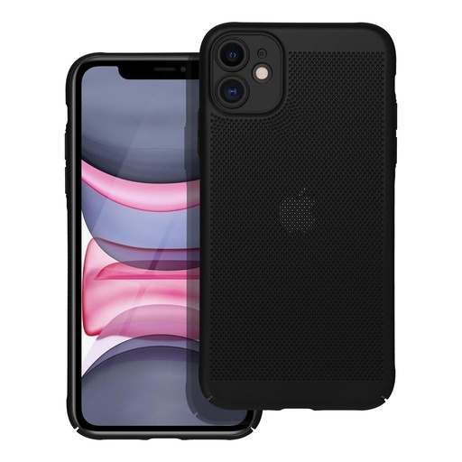 Apple iPhone 11 Breezy perforat plastic husă spate (Negru)