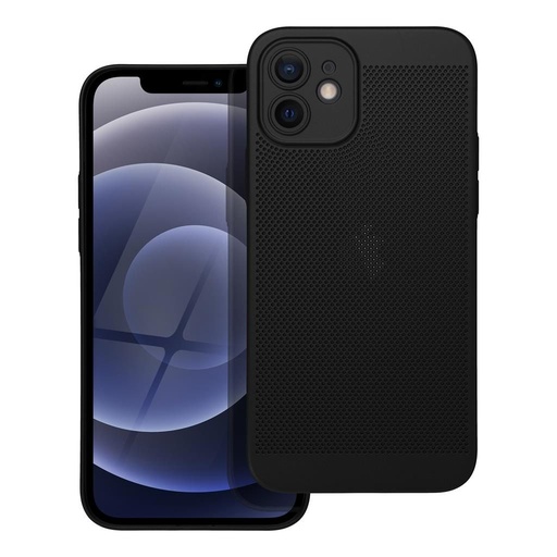 Apple iPhone 12 Breezy perforat plastic husă spate (Negru)