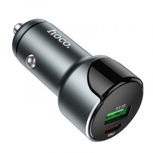 Hoco Z42 auto încărcător rapid (PD + QC încărcare), QC3.0 18W, PD 20W, negru