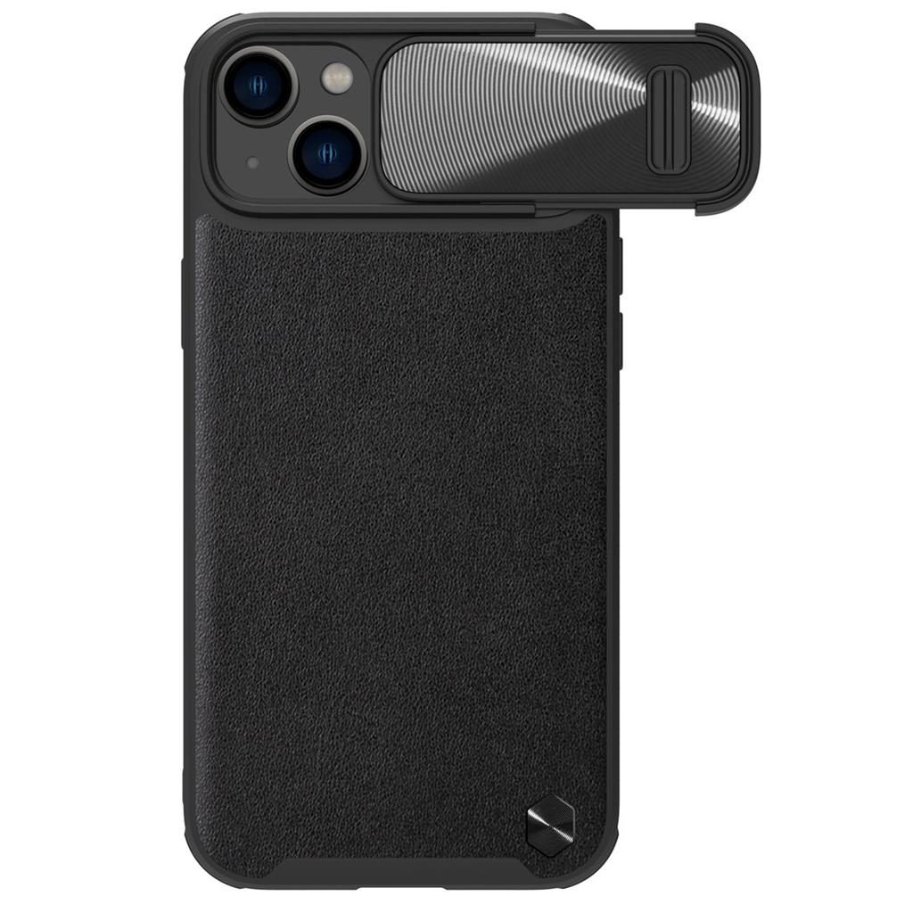 Apple iPhone 14 Nillkin CamShield Leather S hátlap tok (Fekete)