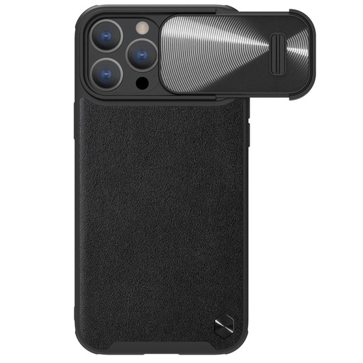 Apple iPhone 14 Pro Max Nillkin CamShield Leather S husă spate (Negru)