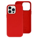 Apple iPhone 13 Pro magsafe leather hátlap tok (Piros)
