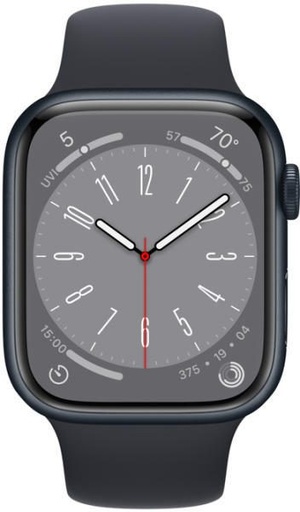 Apple Watch Series 8 GPS 45MM negru de noapte husă din aluminiu negru de noapte curea sport (MNP13CM/A)