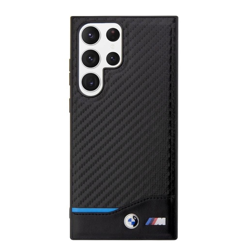 Samsung Galaxy S23 Ultra BMW M PU Carbon husă – Albastru Line (Negru) - BMHCS23L22NBCK