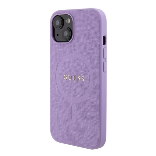 Apple iPhone 15 Guess PU Saffiano MagSafe husă (Mov) - GUHMP15SPSAHMCU