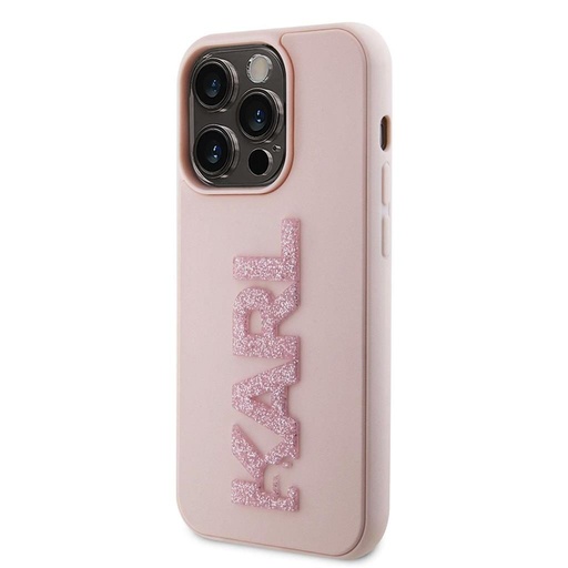 Apple iPhone 15 Pro Karl Lagerfeld 3D Glitter Karl husă (Roz) – KLHCP15L3DMBKCP