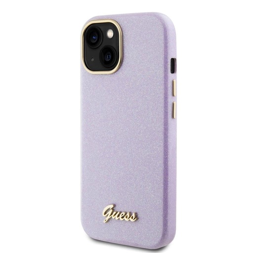 Apple iPhone 15 Guess PU Glitter complet capac husă (Mov) - GUHCP15SPGMCSL