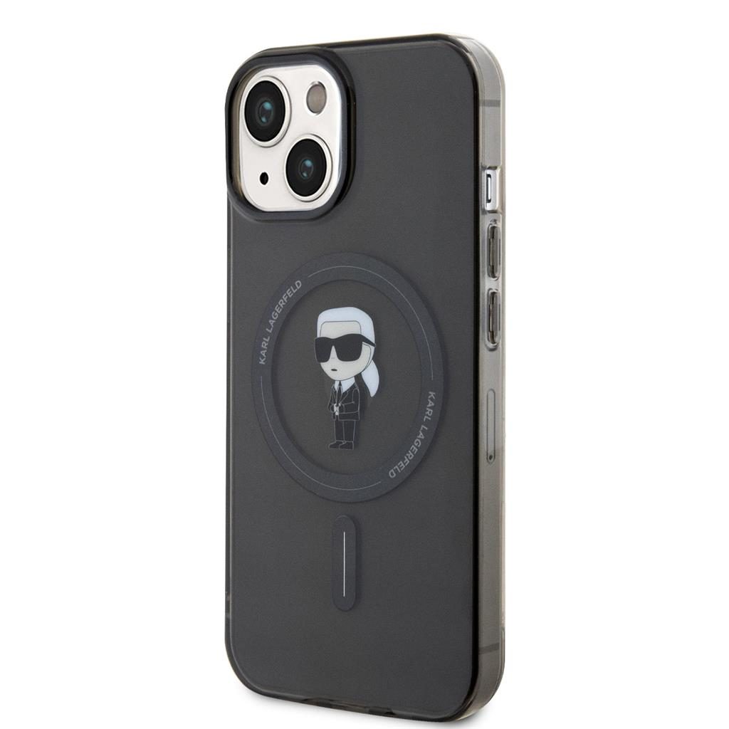Apple iPhone 15 Karl Lagerfeld IML Ikonik MagSafe tok (Fekete) – KLHMP15SHFCKNOK