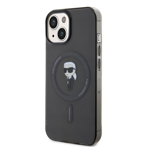 Apple iPhone 15 Karl Lagerfeld IML Iconic MagSafe husă (Negru) – KLHMP15SHFCKNOK