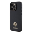 Apple iPhone 15 Pro Max Guess PU 4G Strass Metal Logo tok (Fekete) - GUHCP15XPS4DGPK