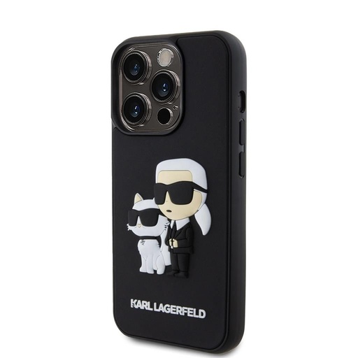 Apple iPhone 15 Pro Karl Lagerfeld 3D Karl & Choupette husă (Negru) – KLHCP15L3DRKCNK