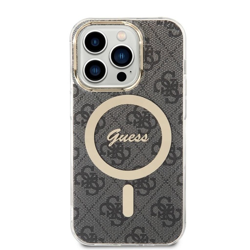 Apple iPhone 15 Pro Guess IML 4G MagSafe husă (Negru) - GUHMP15LH4STK