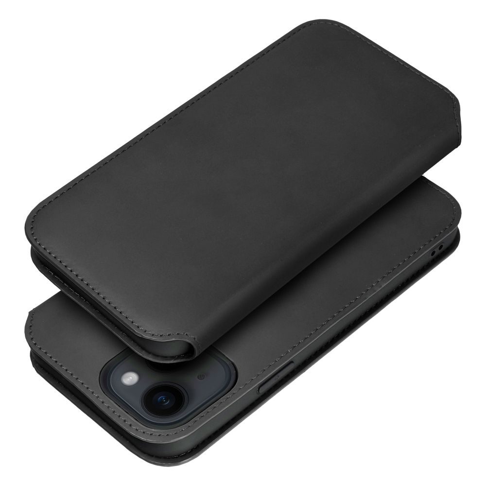 Apple iPhone 15 Pro Max Dual pocket notesz tok (Fekete)