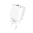 XO CE02C dupla USB töltő (Fehér) – Lightning kábellel