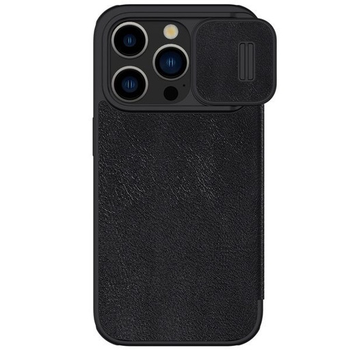 Apple iPhone 15 Pro Max Nillkin Qin pro cu protecție cameră husă tip carte (Negru)