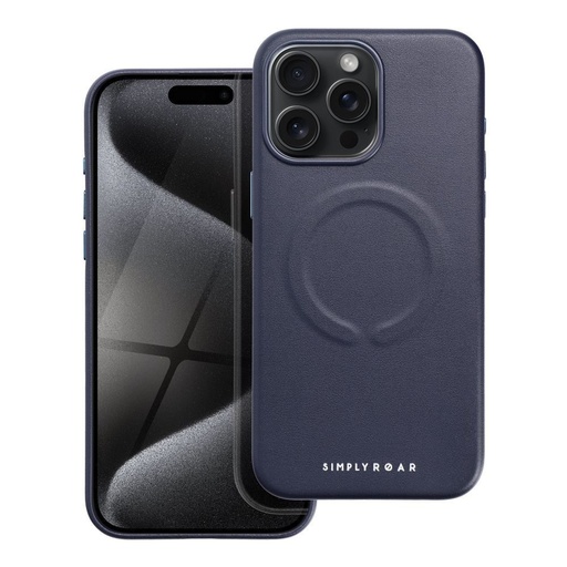 Apple iPhone 15 Pro Max Roar Leather magsafe husă spate (Albastru)