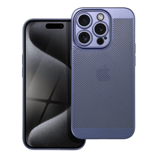 Apple iPhone 15 Pro Breezy perforat plastic husă spate (Albastru)
