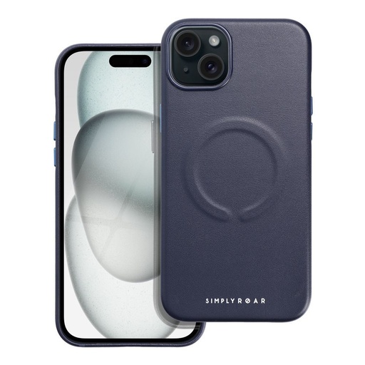 Apple iPhone 15 Plus Roar Leather magsafe husă spate (Albastru)