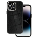 Apple iPhone 12 Pro Max liquid glitter camera hátlap tok (Fekete)