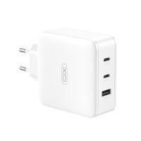 XO CE14 încărcător rapid max. 100W (Alb) – 2× USB-C 100W + USB-A 18W, GaN tehnologie