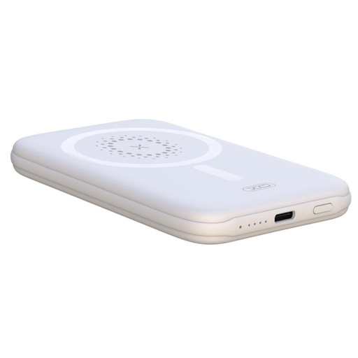 XO PR153 power bank 5000 mAh (Alb) – magnetic, fără fir încărcare rapidă 15W, PD 20W