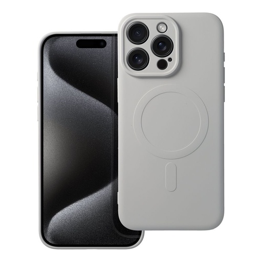 Apple iPhone 15 Pro Max Silicone mag cover magsafe husă spate (Titan gri)