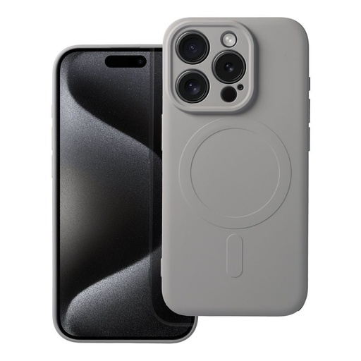 Apple iPhone 15 Pro Silicone mag cover magsafe husă spate (Titan gri)