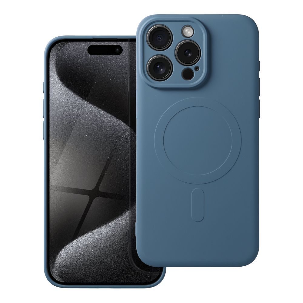 Apple iPhone 15 Pro Max Silicone mag cover magsafe hátlap tok (Kék)
