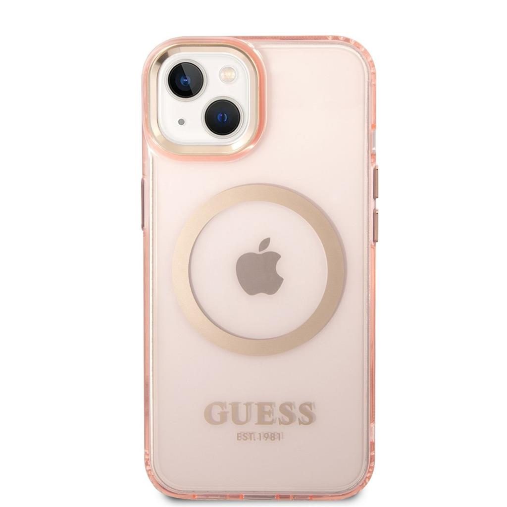 Apple iPhone 14 Guess Translucent MagSafe kompatibilis tok (Rózsaszín) – GUHMP14SHTCMP
