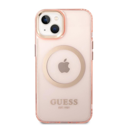 Apple iPhone 14 Guess Translucent MagSafe compatibil husă (Roz) – GUHMP14SHTCMP