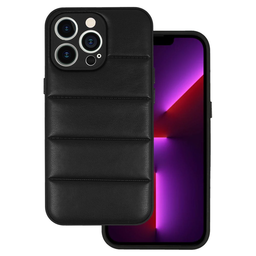 Samsung Galaxy A53 5G Leather 3D design 2 bőrhatású kemény hátlap tok (Fekete)
