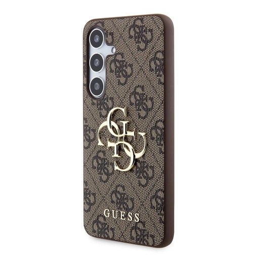 Samsung Galaxy S24 Guess PU 4G Metal Logo husă (Maro) - GUHCS24S4GMGBR