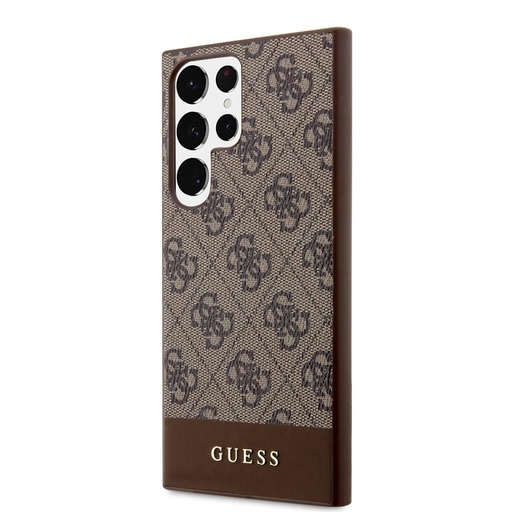 Samsung Galaxy S24 Ultra Guess PU 4G Stripe husă (Maro) - GUHCS24LG4GLBR