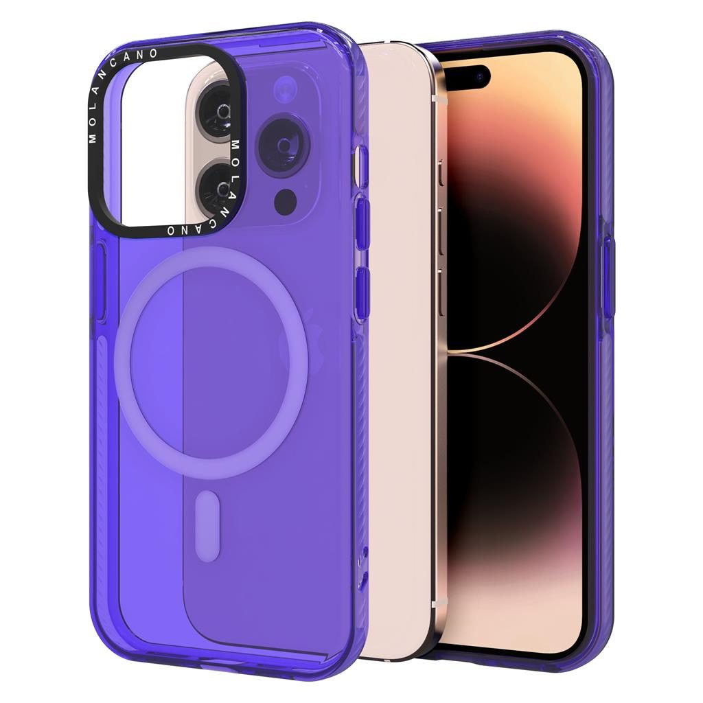 Apple iPhone 12 / iPhone 12 Pro MOLAN CANO rainbow TPU MAGSAFE hátlap tok (Lila)
