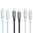 XO NB-Q250B USB-C–USB-C adatkábel (Fekete) – 60W, fényes PVC borítás