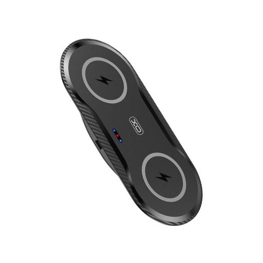 XO WX025 2 az 1-ben de birou fără fir încărcător (Negru) – 20W, 2 telefon simultan încărcare
