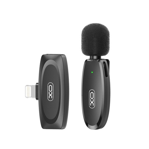 XO MKF08B fără fir pentru guler cu clips microfon (Negru) – Lightning cu conector