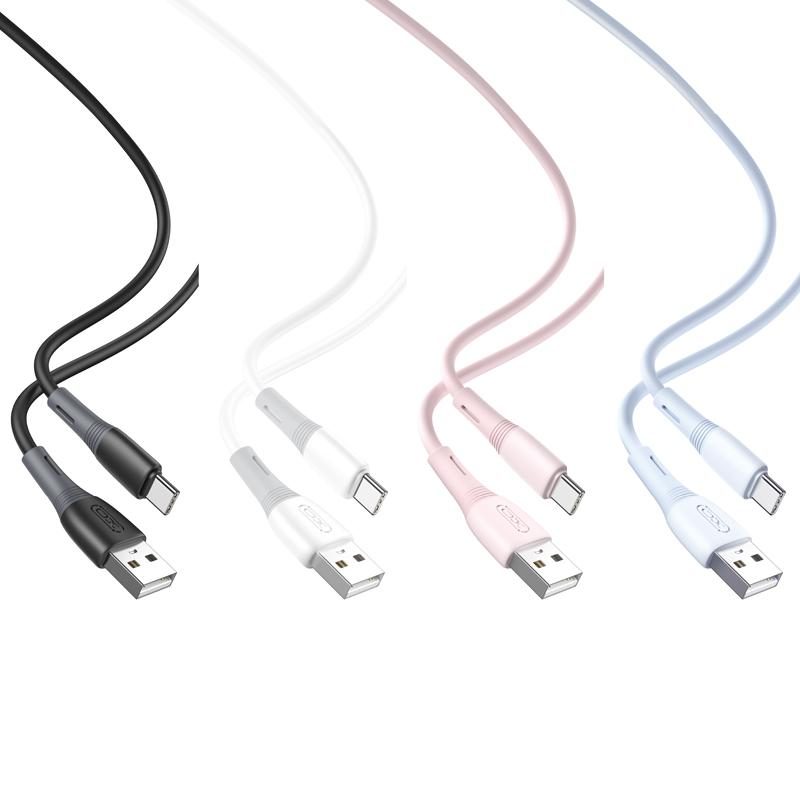 XO NB225 USB-C adatkábel (Fehér) – szilikon, kétszínű kivitel