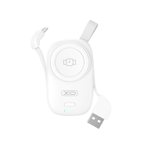 XO PR225 power bank 1200 mAh (Alb) – iWatch încărcător, dublu bemenetes cablu