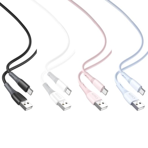 XO NB225 USB-C cablu de date (Roz) – silicon, bicolor design